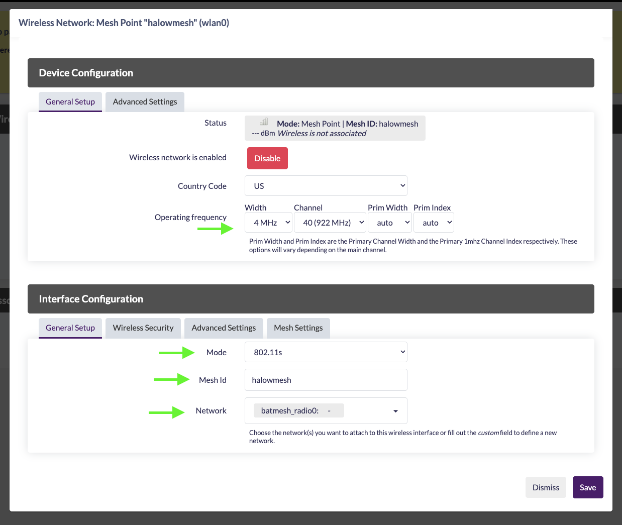 Configure Wireless For Mesh
